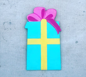 Turquoise Present with Pink Bow
